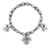 August Peridot Color Heart Charm Bracelet