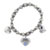 July Ruby Color Heart Charm Bracelet