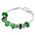 Flower Emerald Green Murano Glass Heart Love Lobster Clasp Beaded Bracelet Fit All Brands