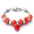 Red Mixed Style Dangle Heart Pandora Beaded Bracelet
