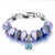 Purple And Silver Mixed Dangle Flower Beads Charms Bracelets Fit All Brands