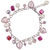Pink Heart Charms Murano Glass Necklace