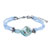 Sky Blue Twist Leaf Murano Glass Necklace