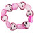 Alternating Pink And Black Spotted Necklace