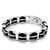 12 Links Linked With 11 Stainless Steel And Rubber Link Stainless Steel Men'S Id Bracelet