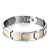 11 Links With Golden Wavelines Stainless Steel Men'S Id Bracelet