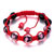 Siam With Pink Flower And Black Beads On Red Cotton Rope Adjustable Shamballa Bracelet Bead Bracelets