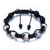 Black With Pink Flower Beads On Black Cotton Rope Adjustable Shamballa Bracelet Bead Bracelets