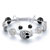 Clear Crystal Disco Ball And Skull On White Cotton Rope Adjustable Shamballa Bracelet