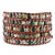 Green Stone On Brown Leather Chan Luu Wrap Bracelet Metal Button Adjustable Bead Bracelets