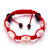 Pink Pattern Murano Glass On Red Cotton Rope Adjustable Shamballa Bracelet