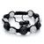 Five Pairs Of Black And White Ball Rhinestone Adjustable Shamballa Bracelet Bead Bracelets