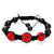 Triple Red Disco Ball Rhinestone Adjustable Shamballa Bracelet Bead Bracelets