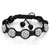 Five White Disco Ball Rhinestone Adjustable Shamballa Bracelet Bead Bracelets