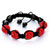Five Red Disco Ball Rhinestone Adjustable Shamballa Bracelet Bead Bracelets