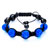 Five Blue Disco Ball Rhinestone Adjustable Shamballa Bracelet Bead Bracelets