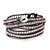 White Crystal Glass Chan Luu Wrap Bracelet On Brown Leather Bead Bracelets