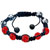 Five Red Disco Ball Rhinestone Adjustable Shamballa Bracelet Bead Bracelets