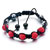 Five Bright Red Disco Ball Rhinestone Adjustable Shamballa Bracelet Bead Bracelets