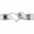 Id Heart Link March Aquamarine Color Birthstone Italian Charm