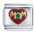 Mom Heart Green Rhinestone Italian Charm