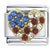 Usa Flag Crystal Heart Italian Charm