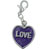 Purple Love Heart Clasp Charm
