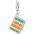 925 Sterling Silver I Love My Grandkids Photo Rectangle Frame Link Charm