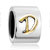 Cylindrical Shaped Letter D Alphabet Fit All Brands Two Tone Plated Beads Charms Bracelets