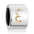 Cylindrical Shaped Letter E Alphabet Fit All Brands Two Tone Plated Beads Charms Bracelets