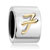 Cylindrical Shaped Letter F Two Tone Plated Beads Charms Bracelets