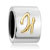 Cylindrical Shaped Letter H Two Tone Plated Beads Charms Bracelets