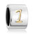 Cylindrical Shaped Letter I Two Tone Plated Beads Charms Bracelets