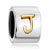Cylindrical Shaped Letter J Two Tone Plated Beads Charms Bracelets