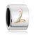 Golden Letter L Alphabet Fit All Brands Two Tone Plated Beads Charms Bracelets