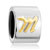 Cylindrical Letter M Alphabet Fit All Brands Silver Plated Beads Charms Bracelets