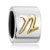 Round Letter N Two Tone Plated Beads Charms Bracelets