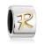 Round Letter R Two Tone Plated Beads Charms Bracelets