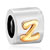Letter Z Two Tone Plated Beads Charms Bracelets