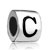 Cylindrical Shaped Letter C Alphabet Fit All Brands Silver Plated Beads Charms Bracelets