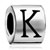 Cylindrical Shaped Letter K Silver Plated Beads Charms Bracelets
