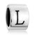 Cylindrical Shaped Engraved Letter L Alphabet Fit All Brands Silver Plated Beads Charms Bracelets