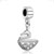 Exquisite Swan With April Birthstone Clear All Brands Dangle European Beads Charms Bracelets