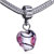 Pink Heart Flower Murano Glass European Beads