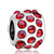 Garnet Red Crystal Diamond Accent All Brand Silver Plated Beads Charms Bracelets