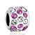Orange Round Rhinestone Studded Silver Plated Crystal European Beads