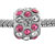 Round Clear And Pink Rhinestone Silver Plated Crystal European Beads