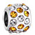 Orange And Clear Rhinestone Round Silver Plated Crystal European Beads