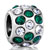 Green And Clear Round Rhinestone Silver Plated Crystal European Beads