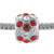 Red And Clear Round Rhinestone Studded Silver Plated Crystal European Beads